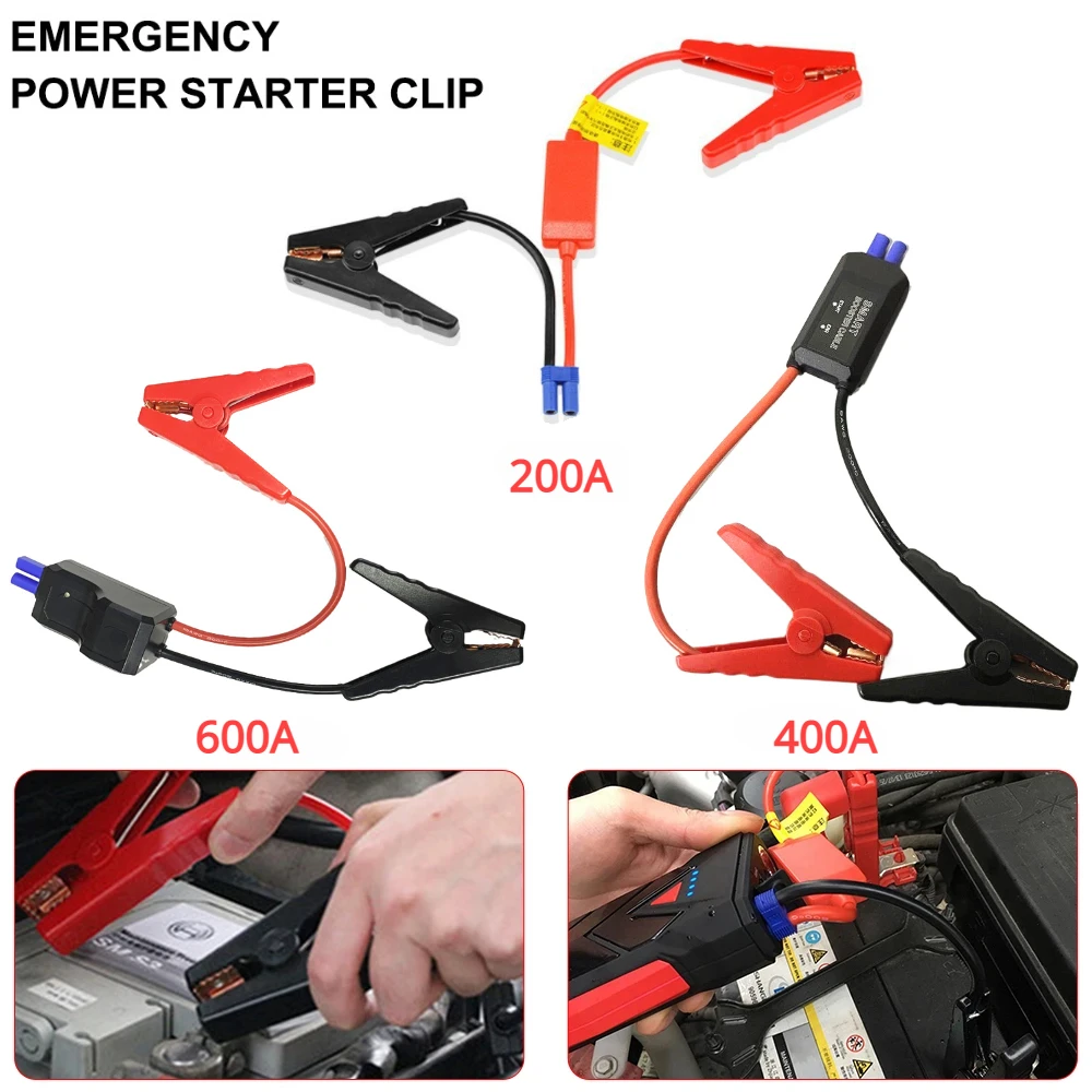 1Pcs Battery Connection Cable Clips Car Emergency Start Power Cable Alligator Clamps for Universal 12V Vehicles Jump Starter