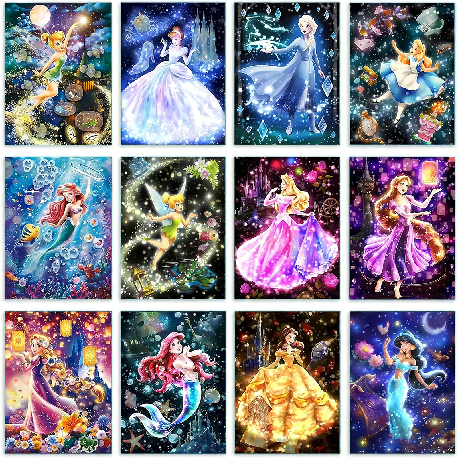 

Snow White Elsa Rapunzel Cinderella DIY Diamond Painting mosaic Girls Kids Gift Hot Selling Wall Art Kids' Educational