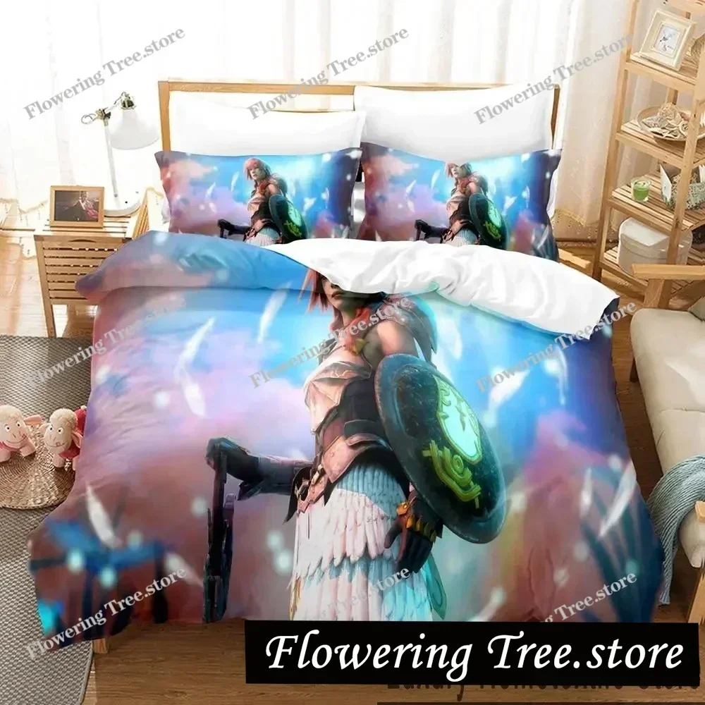 3D Print Anime Game FINAL FANTASY XIII-2 Bedding Set Boys Girls Twin Queen King Size Duvet Cover Pillowcase Bed boys Adult029963