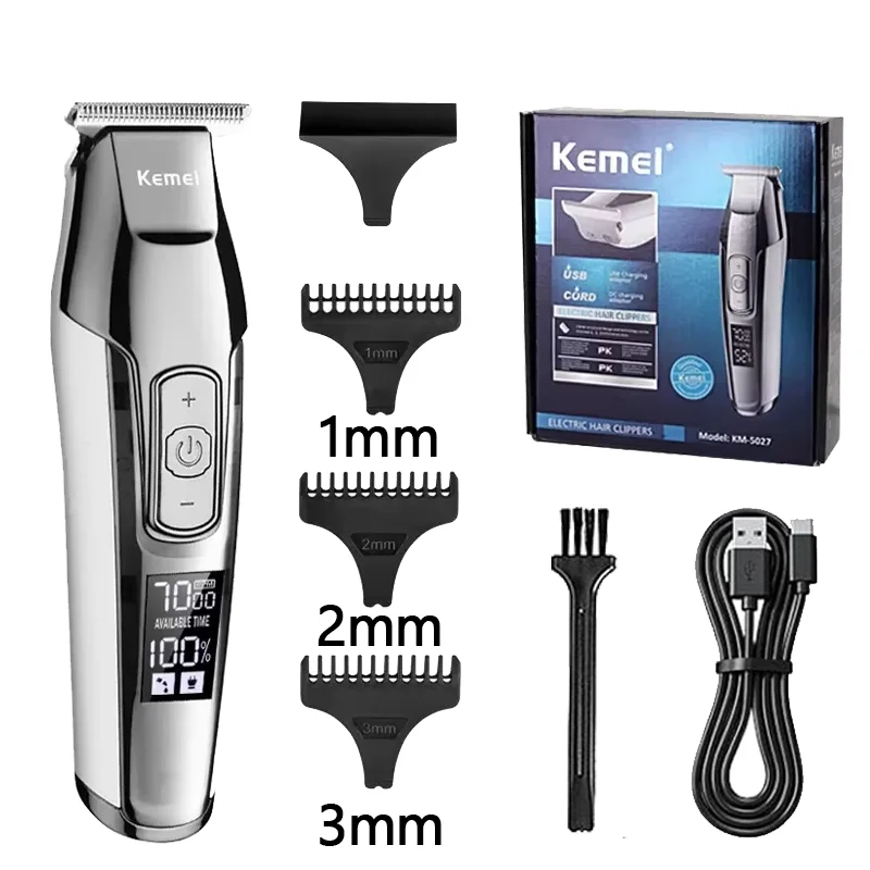 Kemei KM-5027 Cutting Hairs Silent Hair Clippers Hair Trimmer Rechargeable Hair Trimmer for Men Kemei Hair Clippers Men