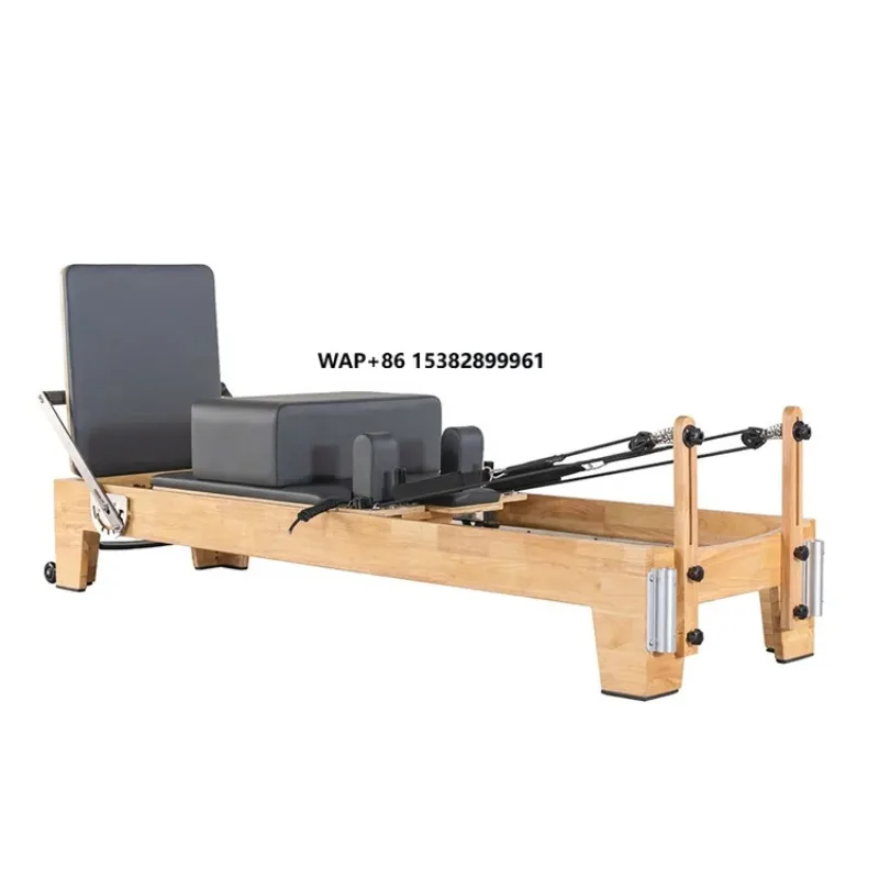 Professional Studio Pilates Reformer Machine Commercial Grade Wooden Reformer with 5 Spring Resistance System