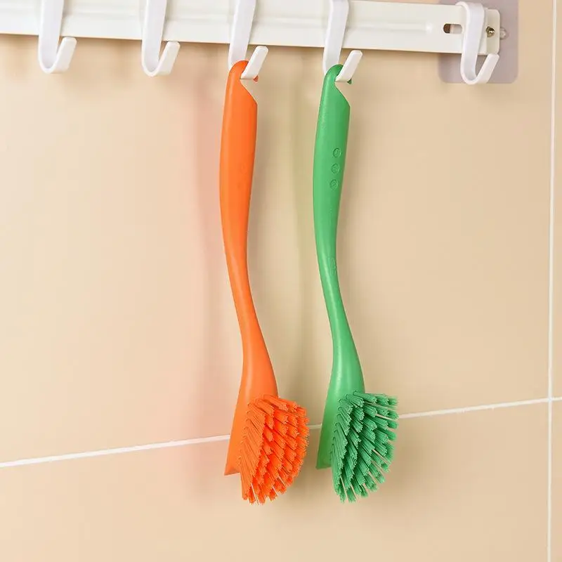 Long Handle Dish Cleaning Brush Non-Scratch Pot Pan Scrubber Durable No-Shedding Kitchen Washing Tool For Home Use