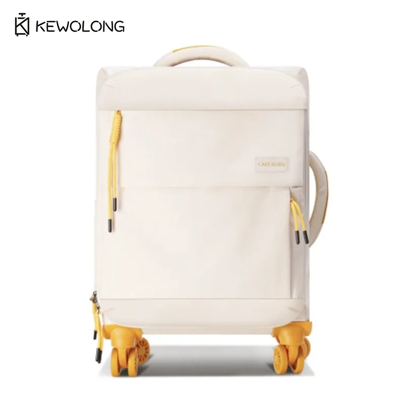 

Oxford Fabric Carry On Suitcase Travel Trolley Bag Resistant Durable Weekender Bag for Business Trip Rolling Luggage