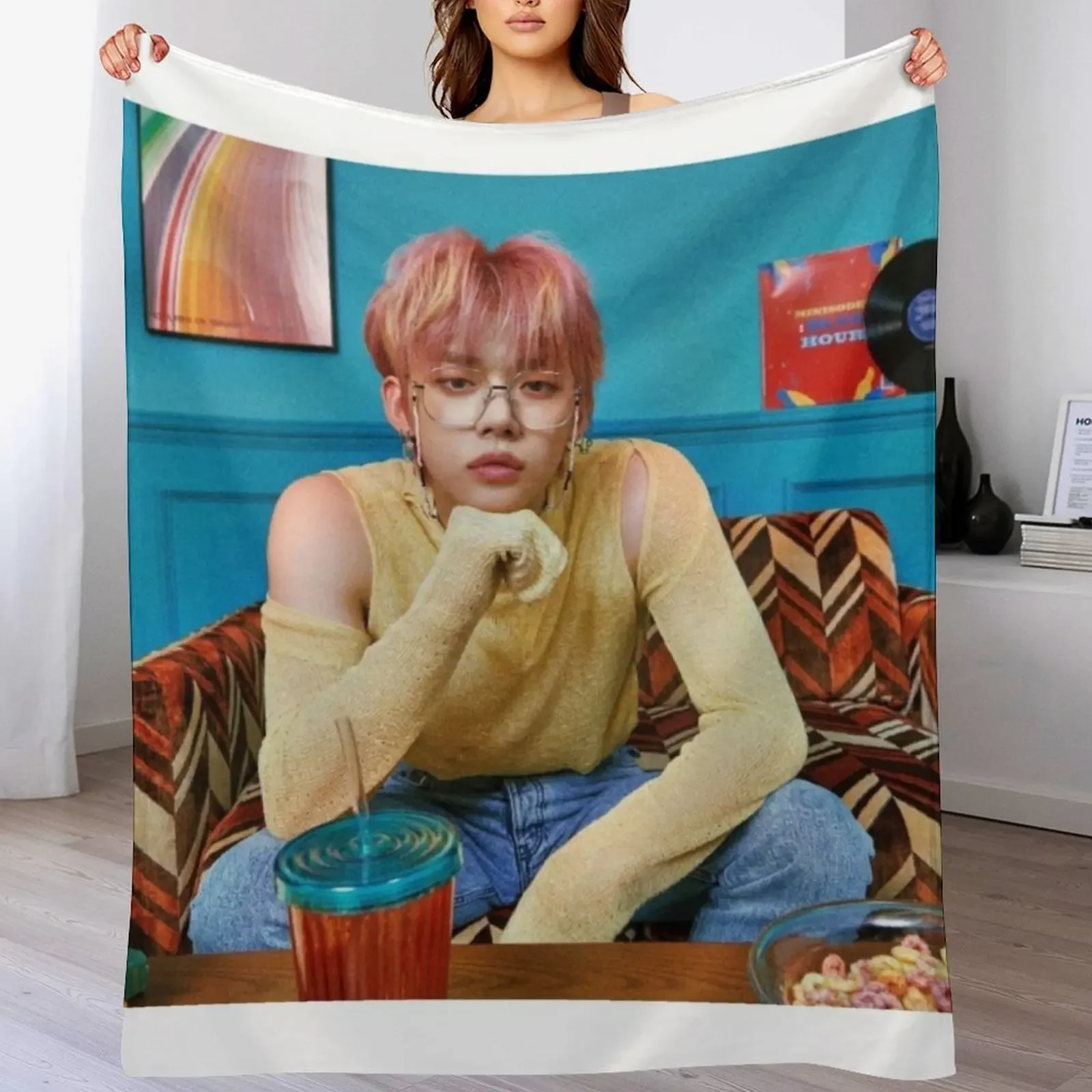 

yeonjun Throw Blanket Warm Hairy cosplay anime Personalized Gift Blankets