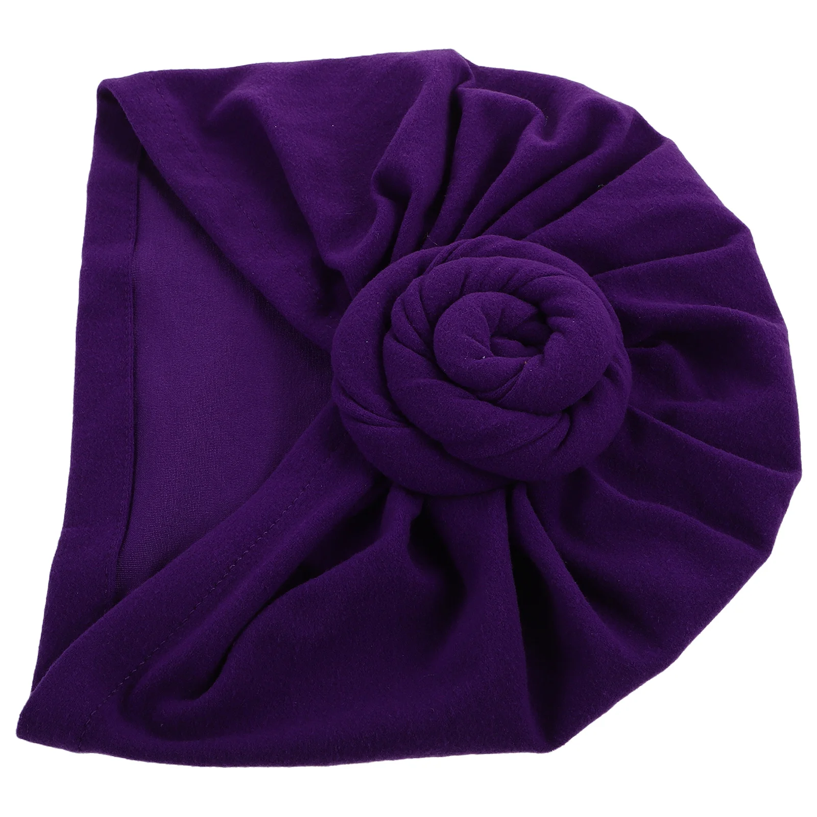

Women Turban Purple Pre Tied Bonnet Hairwrap Beanie Cap Flower Knot Head Wrap Sleeping African Headwrap Headscarf