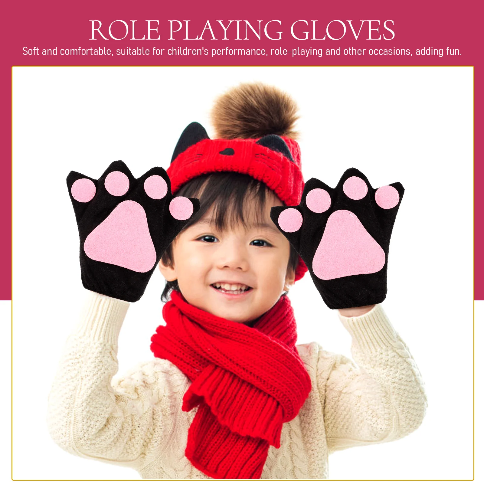 

1 Pair Charming Animal Paws Gloves Comfortable Costume Accessory for Play and Performance
