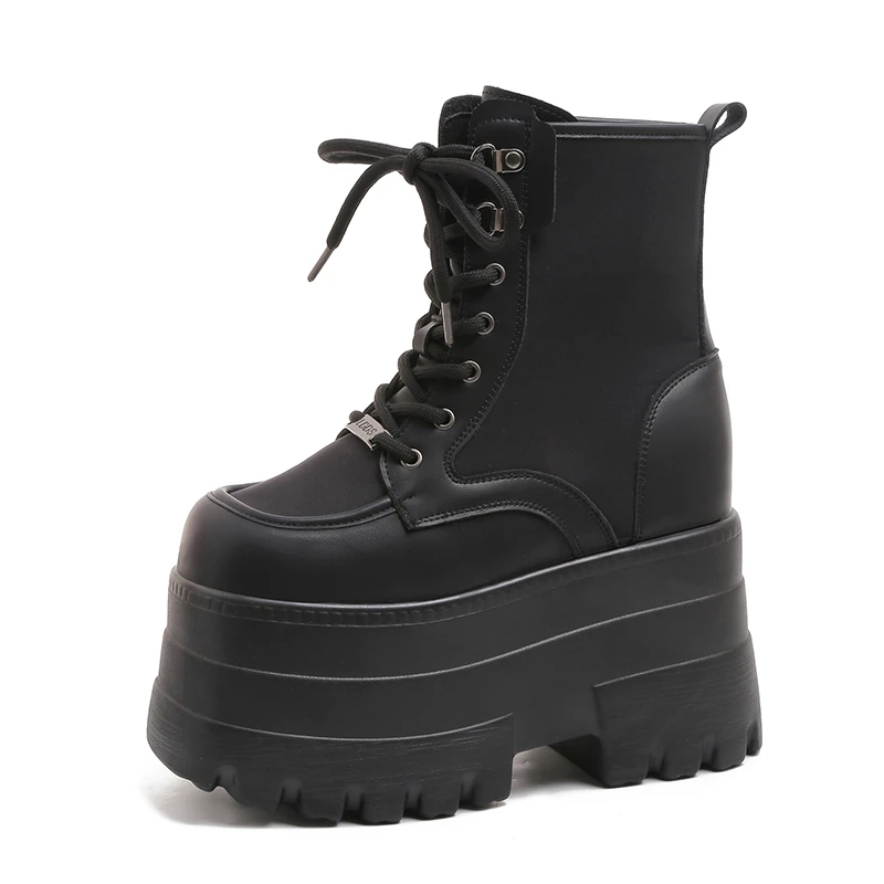 14.5CM Women's Boots Autumn Women Ankle Boots Platform Wedges High Heels Booties New Fashion Design Red Cosplay Shoes of Women