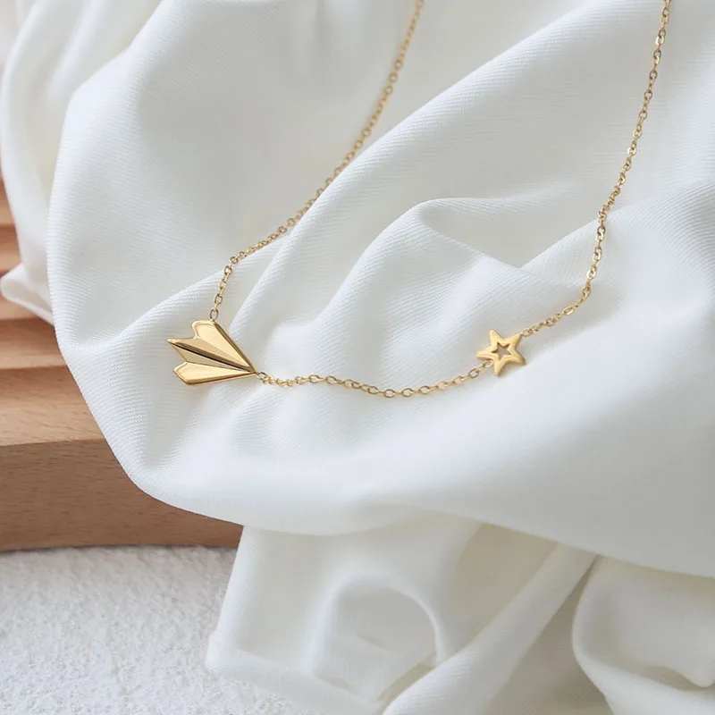 

PRISCA | Korean Fashion Airplane Necklace for Women and Girl Stainless Steel Lovely Birthday Jewelry Dropshipping