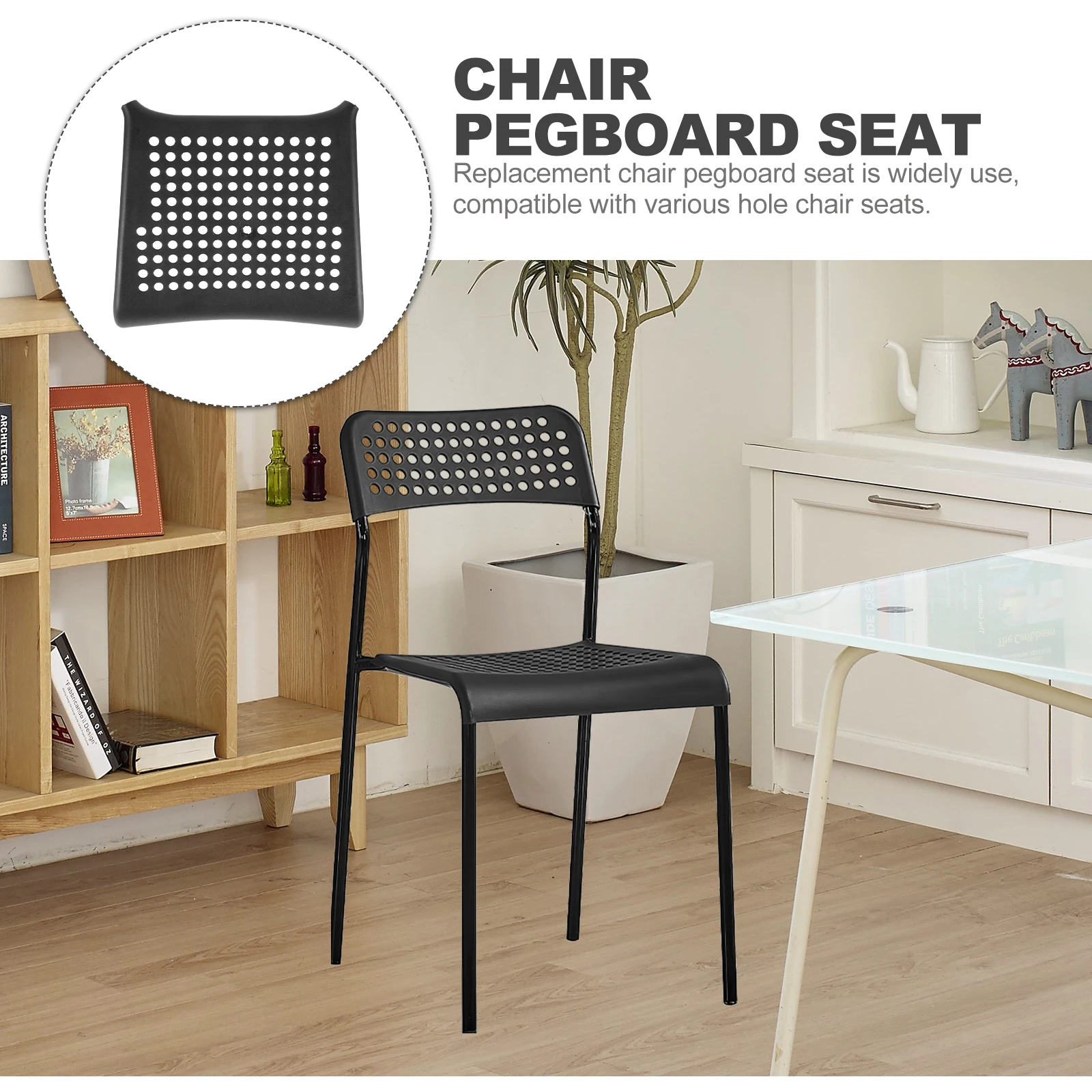 

Chair Seat Pegboard Replacement Plastic Board Comfortable Seat for Dining Room Outdoor Furniture Repair Accessory