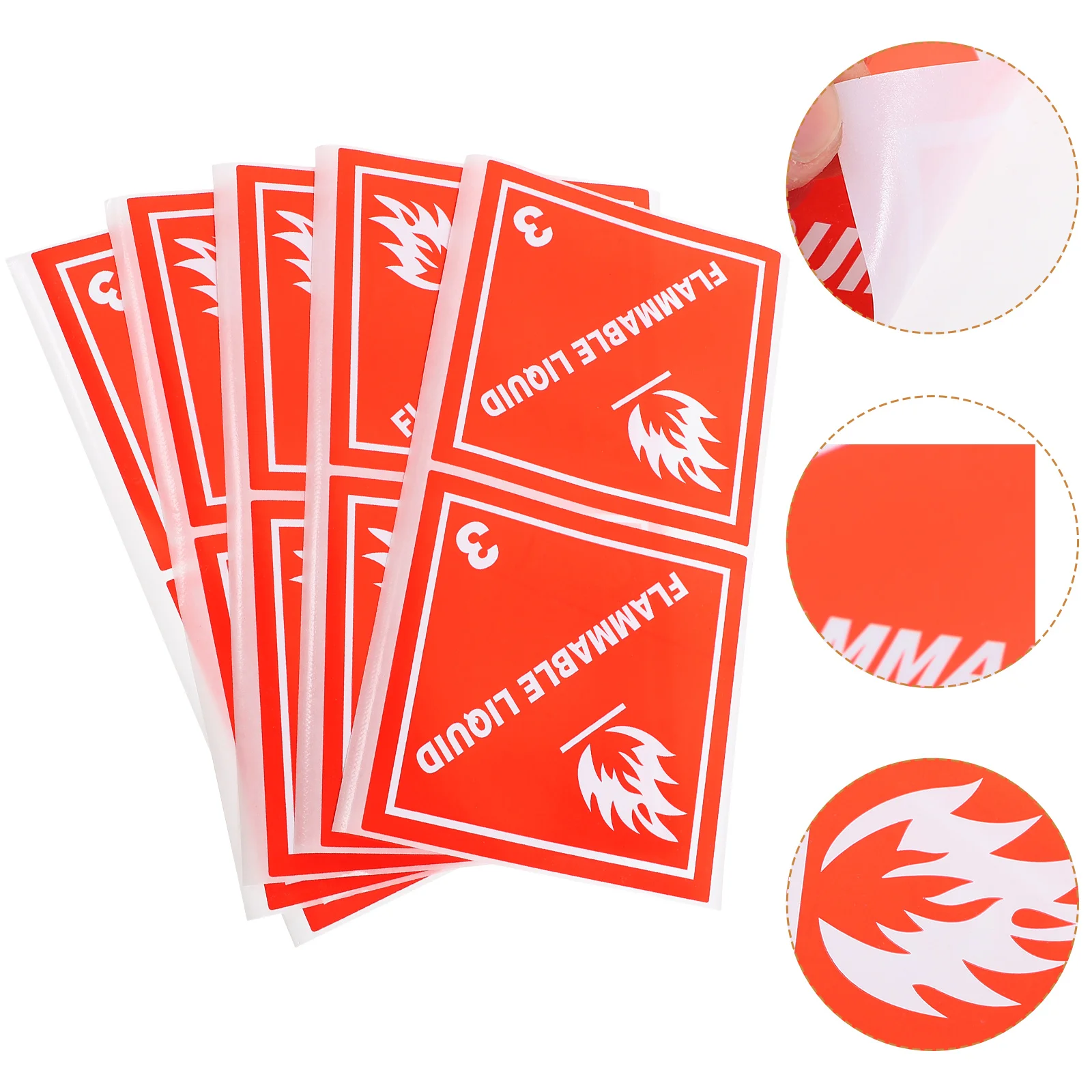 20 Pcs Warning Label Sign Round Liquid Adhesive Shipping Labels Copper Plate Stickers Symbol Caution