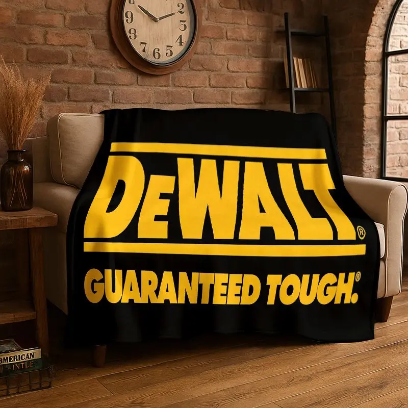Retro D-DEWALT Electric Tools Logo Soft Flannel Throw Blanket,Warm Cozy Blanket for Bed,Couch,Sofa,Bedroom,Living Room,Camping