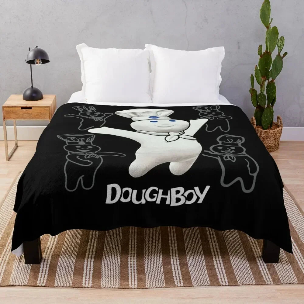 

Doughboy Mascot Cute Emotions Throw Blanket Modern Design Soft Blanket for Home Decor