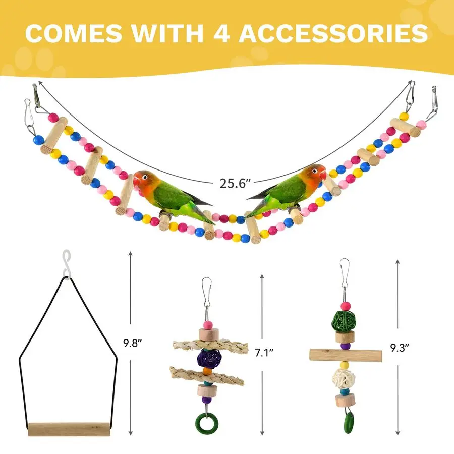 

Metal Bird Cage Spacious Bird Cage for Cockatiels, Parrots, Pigeons, Lovebirds, Features Roof Access and Rolling Stand, White