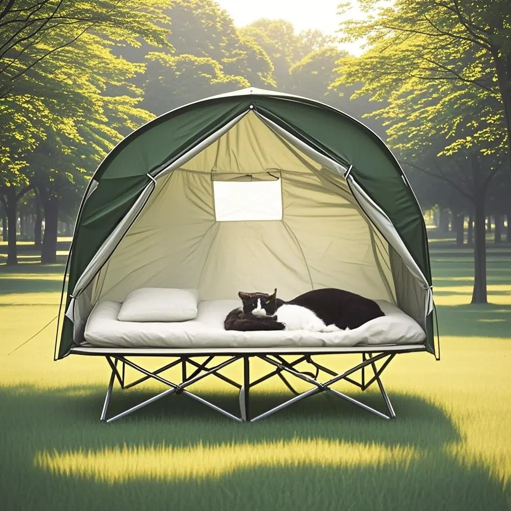 خيمة سرير مقاومة للماء لشخص واحد، خيمة سرير تخييم محمولة قابلة للطي على الأرض، خيمة صيد خارجية مدمجة على سرير المهد أو الاستخدام بمفردها #5