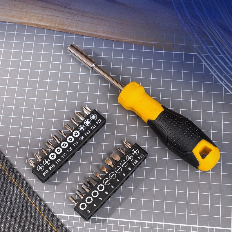 Tool changeable head screwdriver set Cross one-word plum blossom multi-purpose screwdriver 21-piece set