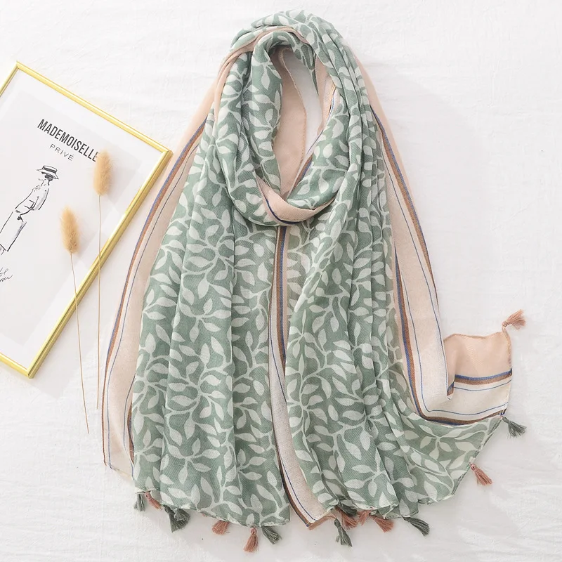 Women Fashion Aztec Lovely Floral Tassel Viscose Shawl Scarf Lady Print Pashmina Stole Wrap Snood Bufandas Muslim Hijab Sjaal