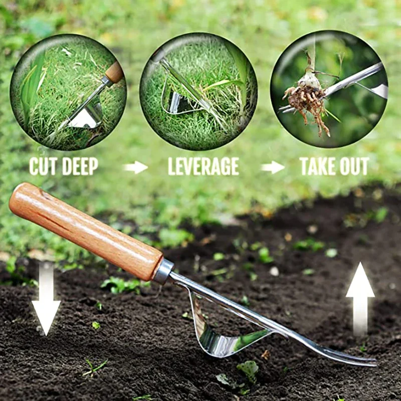 

Stainless Steel Manual Weeder Garden Outdoor Hand Weeding Tool Removal Farmland Puller Dandelion Digging Lawn Weeder Transplant