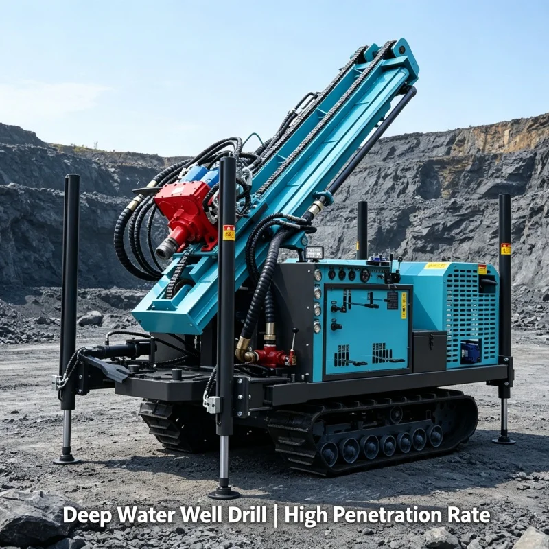 Customized Crawler Water Well Drilling Rig, Factory Direct Hydraulic Lifting Drilling Equipment for Rural Drinking Water Well