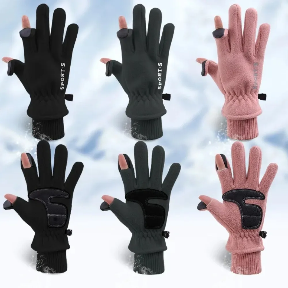 Thermal Fleece Winter Gloves Men Women TouchScreen Cycling Cold Resistance Windproof Bicycle Thicken Warm Outdoor Skiing Mittens