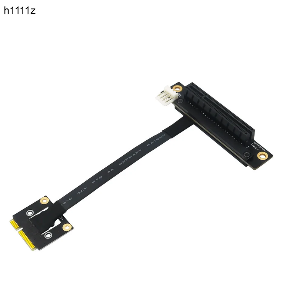 Pci-e riser 270 graus mini pcie para pci-e 8x adaptador cabo converter cabo riser 4pin fdd conector de alimentação para pcie testador extensor