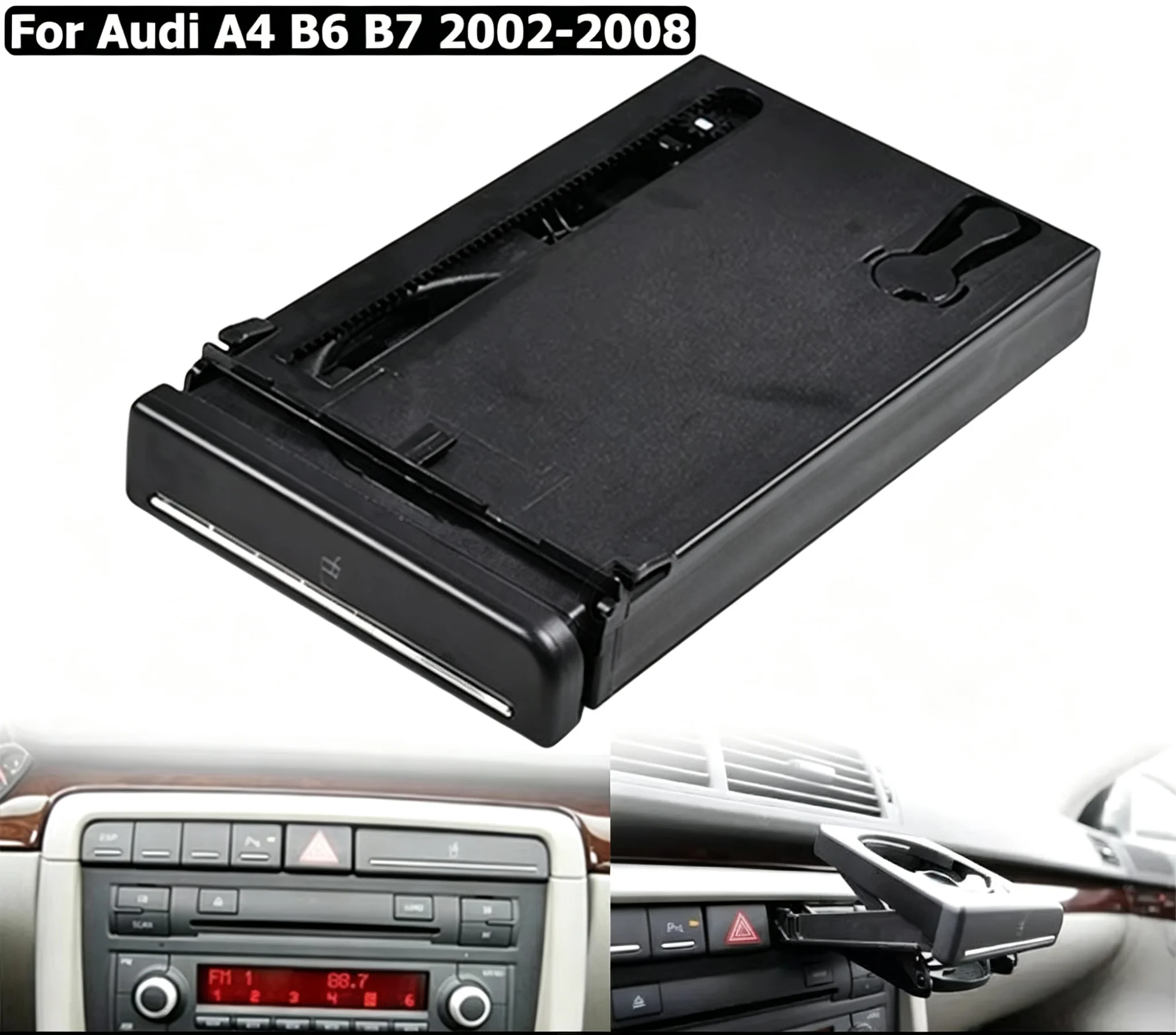 Dashboard Cup Holder Bracket Direct Replacement Black Beverage Holder for Audi A4 B6 B7 2002-2008 Auto Interior Parts