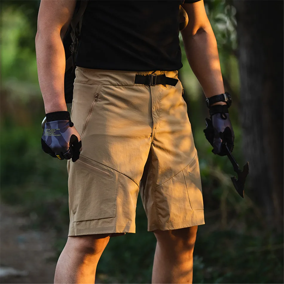 

Men's Summer Waterproof Breathable Tactical Pants Outdoor Multi-pocketed Hiking Cycling Quick-drying Shorts Sports Short Pants