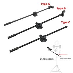 Microphone Crossbar Stand Cradle Head Mount Phone Clip Tripod Pole Accessories 3/8 Screw Holder Top Microphone Bracket Kits