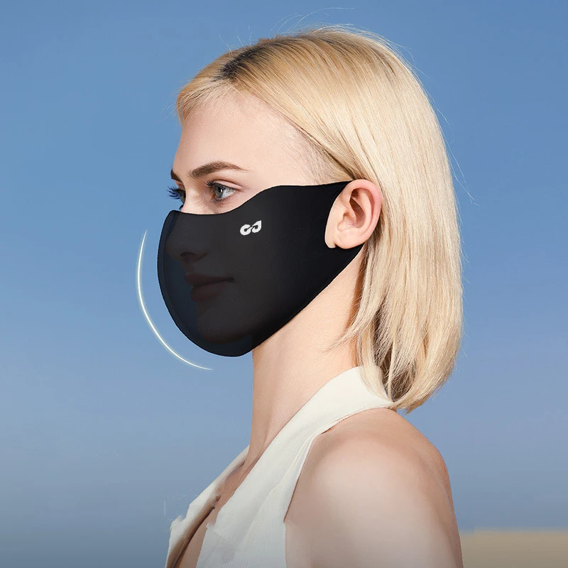 Summer UV Protection Mask for Women Ice Silk Breathable Tailorable Three-Dimensional Elastic Cool Anti Scratch Makeup Lady Mask