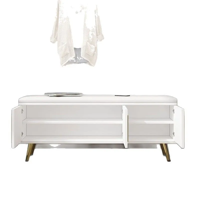 

Light luxury shoe change stool door can be seated soft bag shoes