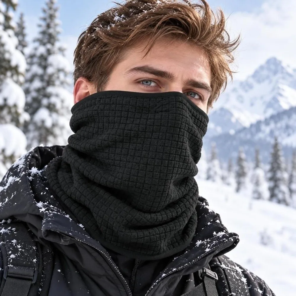 Windproof Snood Thickened Neck Warmer Soft Fleece Elastic Thermal Collar Lightweight Dustproof Face Mask Outdoor Cycling