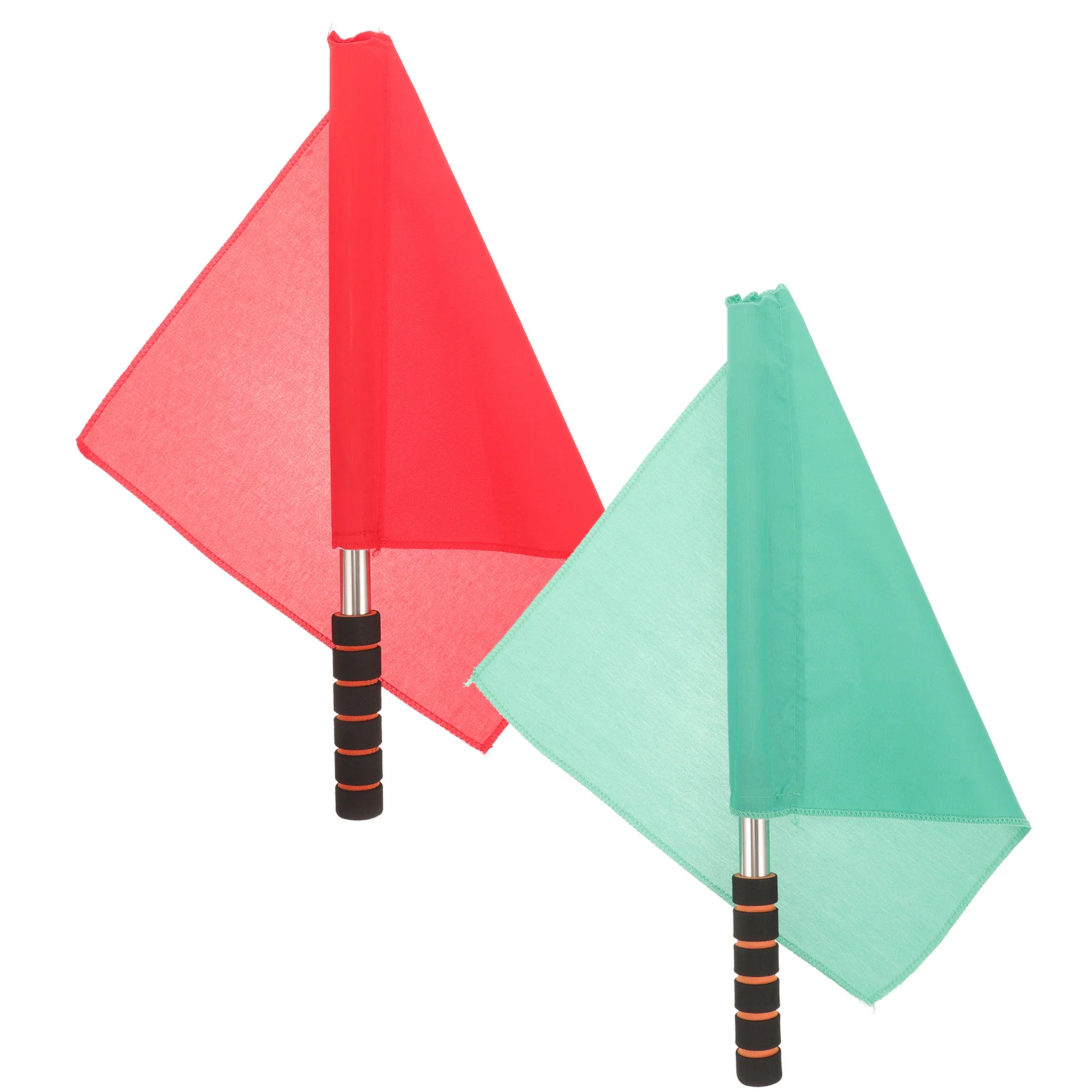 2pcs Referee Lightweight Hand Signal Flags For Soccer Rugby Training Sports Racing Conducting Match Competition