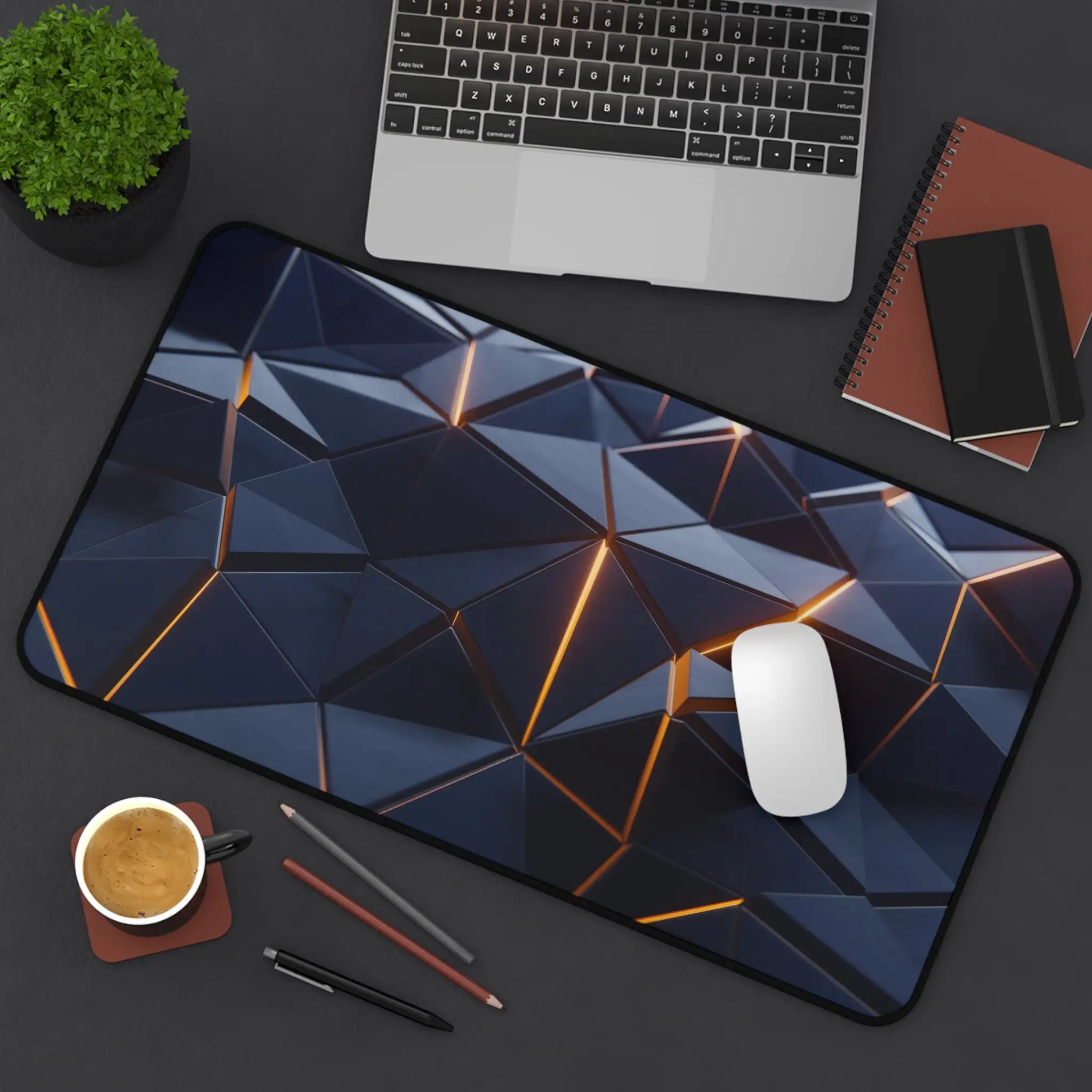 

Dark Triangle with Orange Deskmat, Simple Style Gaming Mouse Pad, Non-slip Waterproof Desk Mat, Perfect Gift for Friends