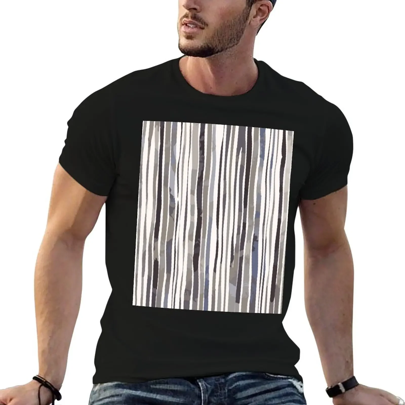 

Abstract Grey Stripe T-Shirt shirts graphic plain sweat funny t shirts for men