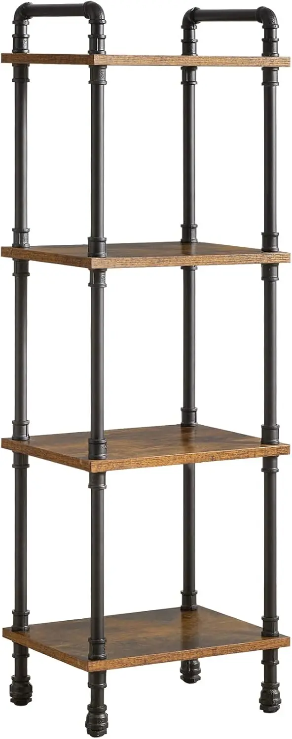 

Industrial Pipe Ladder Shelf,4-Tier Vintage Style Book Shelf,Free Standing Units,Display Rack and Storage Organizer for