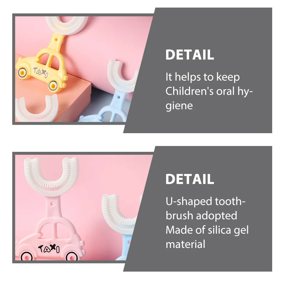 6 Pcs Full Mouth U-shaped Toothbrush Baby Kids Toothbrushes Silica Gel Silicone