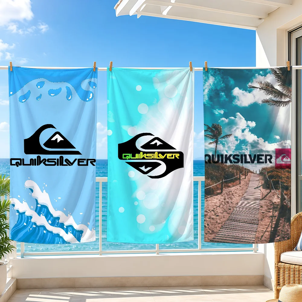 Luxury Q-QuiksilverS LOGO Towel Bath Beach Oversized Soft Ultra Absorbent Quick Drying Large Pool Travel Camping Bathroom