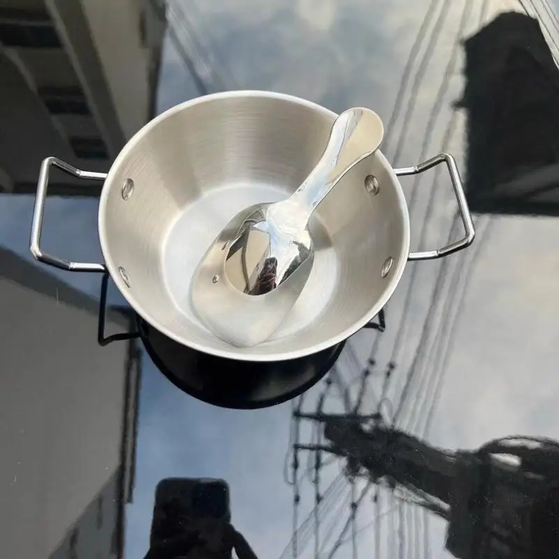 Stainless Steel Household Cuisine Bowl With Handle Rice Wine Bowls Sauce Dish Food Serving Kitchen Tableware