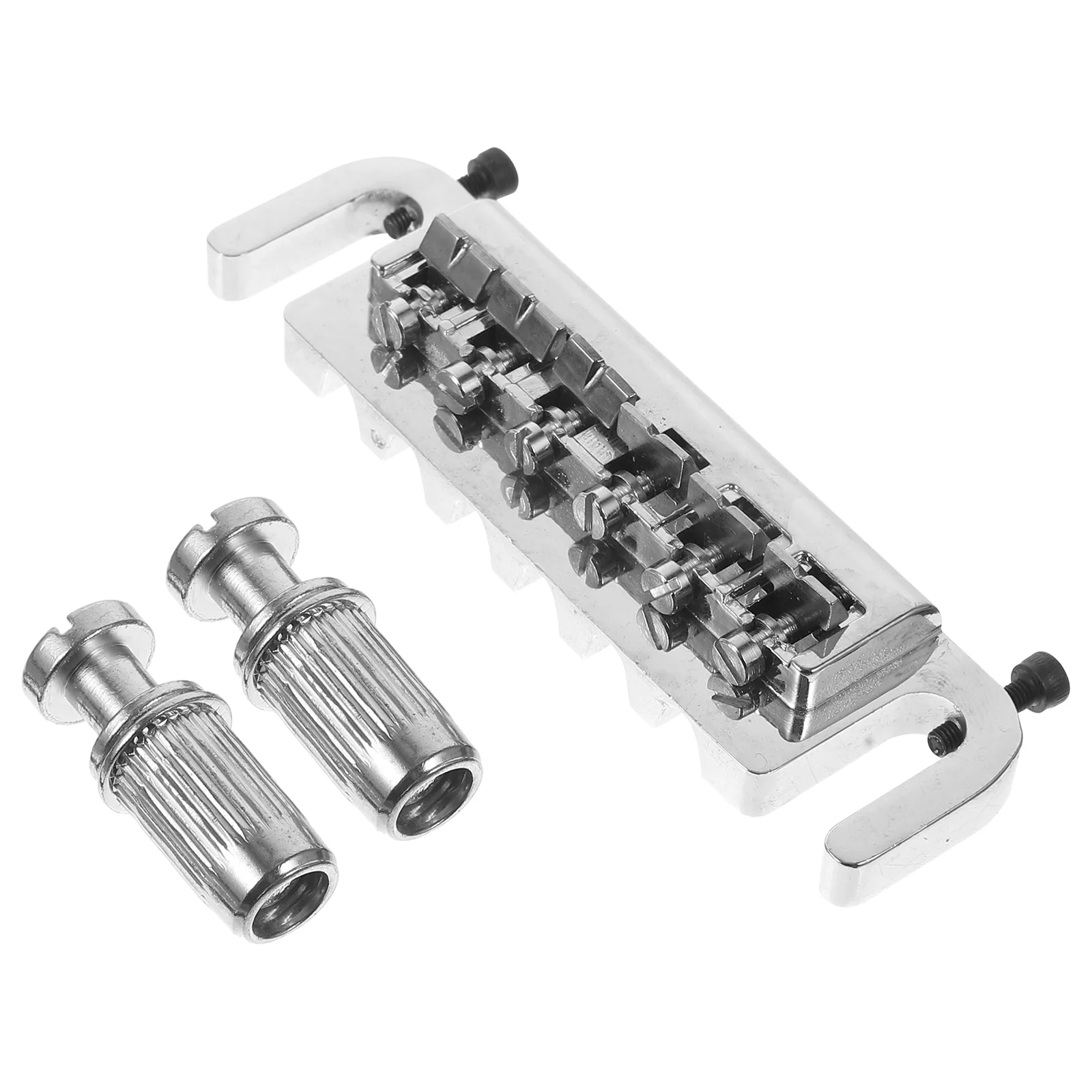 

Wraparound Roller Bridge Saddle Tailpiece for Style Electric Guitar Replacement Parts Accessories (Silver)