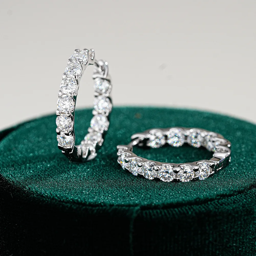 

925 Silver Moissanite Earrings Fashionable Elegant Unique Sterling Silver Jewelry Valentine’s Day Gift for Girlfriend