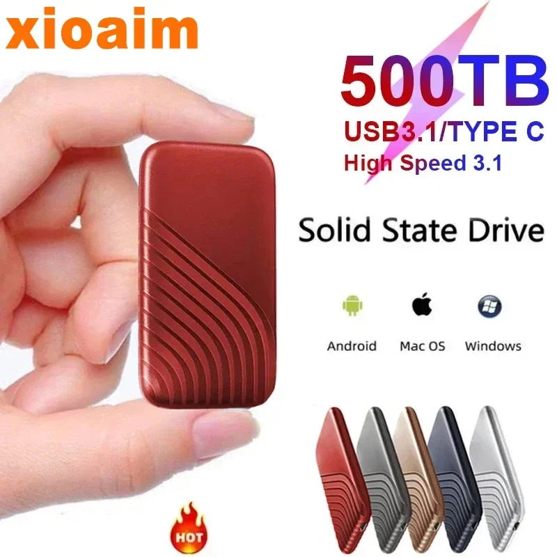 For Xiaomi 2024 Hard Disk Mobile SSD 2TB 8TB 16TB 256TB USB 3.1 HD External Hard for Laptop PS4 Mobile Hard Disk HDD Storage