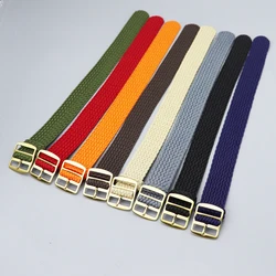 Nylon Watch Strap Perlon Braided Woven Watch Band Elastic Strap Men Women 18, 20, 22 mm Perlon Strap Gold buckle