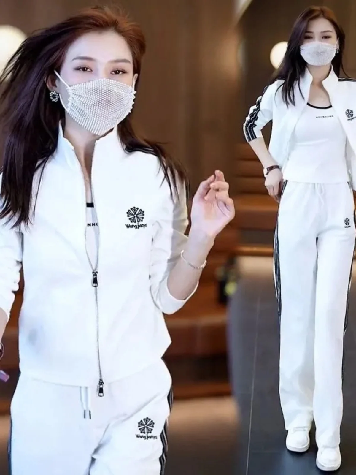 

Fashionable Sportswear Set for Women 2023 Spring New Style Age-Defying Sweatshirt Wide-Leg Pants Two-Piece Set Casual Wear