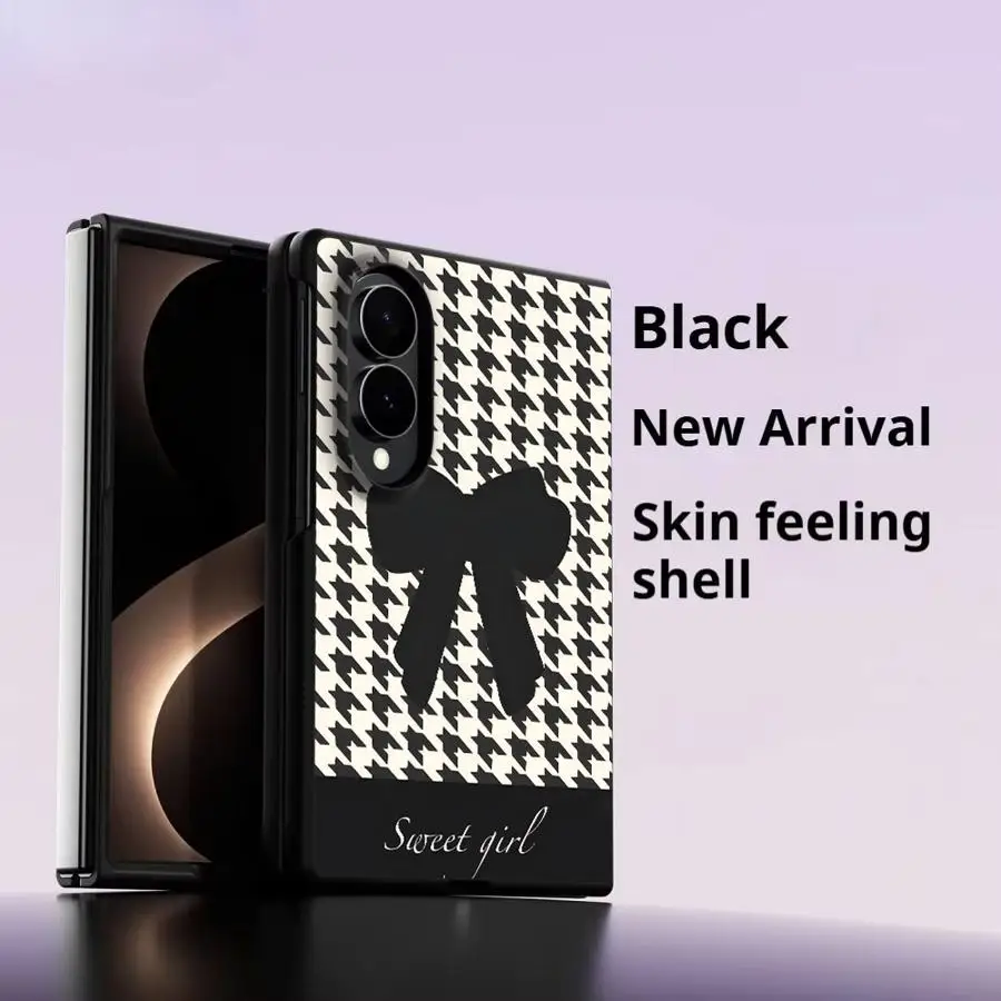 Case for Samsung Galaxy Z Fold 8 Z Fold8 Wide ZFold Wide ZFold8 Luxury Phone Cover Cartoon Black Bow