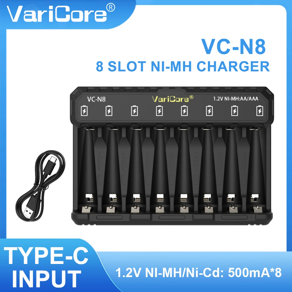 

Умное зарядное устройство VariCore VC-N8 для Ni-MH Ni-CD аккумуляторов AA AAA — универсальное зарядное устройство с автоматическим отключением и быстрой зарядкой с Overc