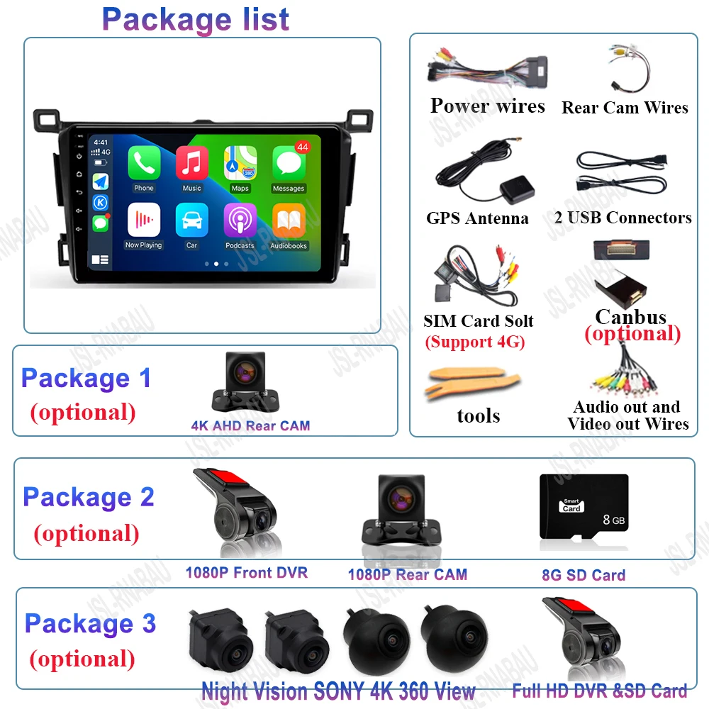 Android 15 Carplay Auto Voor Toyota RAV4 Rav 4 2013 2014 2015 2016 2017 2018 2019 Autoradio Multimedia Video speler GPS Head Unit