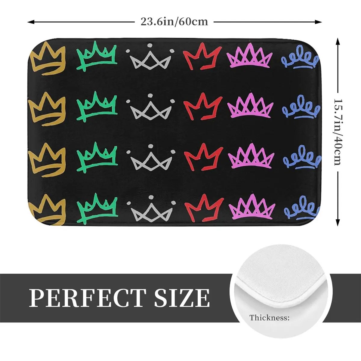 Six The Musical Queen Crowns Non-slip Doormat Floor Mat Sand Scraping Carpet Rug for Kitchen Entrance Home Living room Footpad