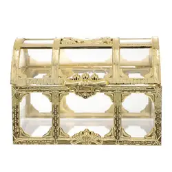 Plastic Transparent Pirate Treasure Box Crystal Retro The Jewelry Box Storage Organizer Chest Box Treasure For Retro Wedding