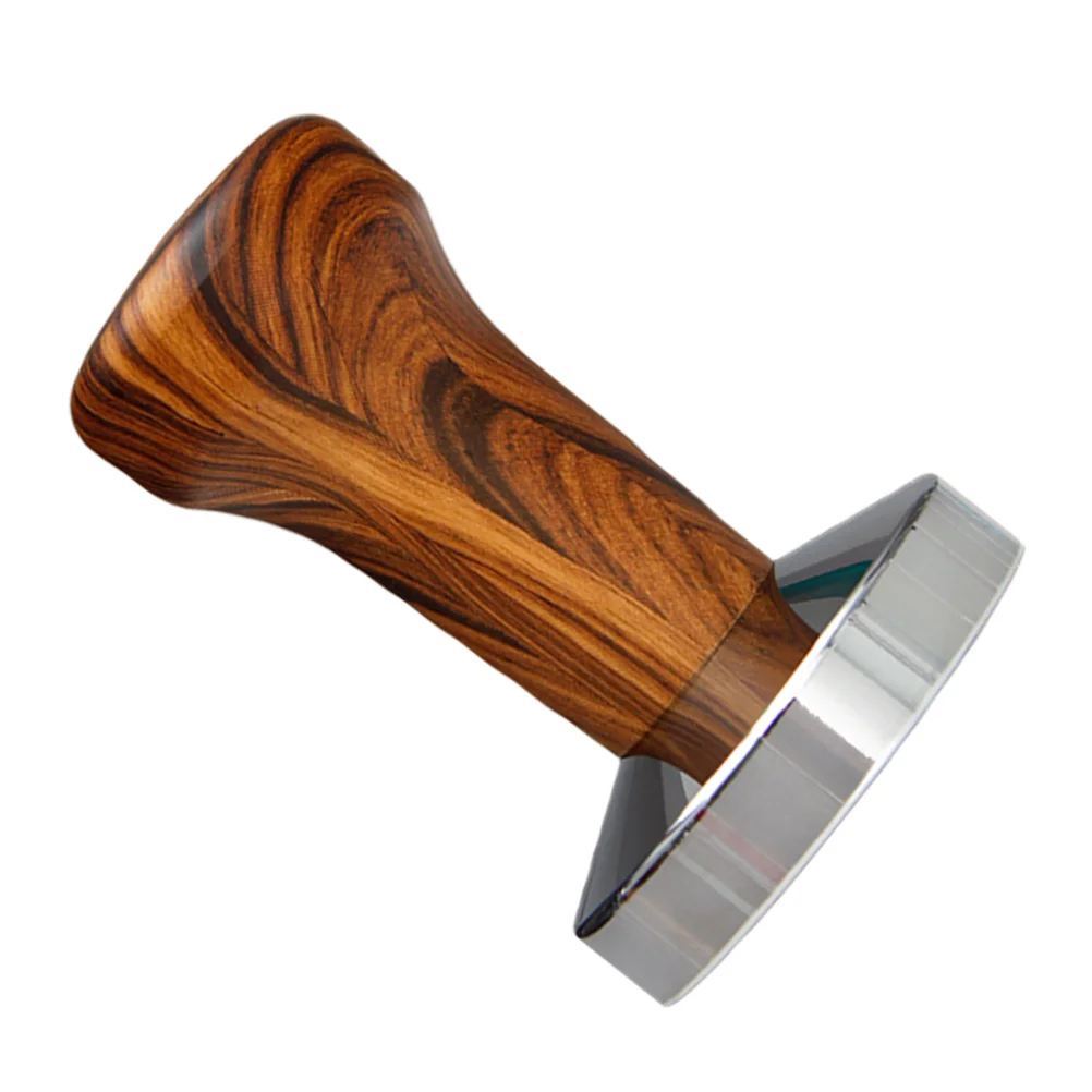 

Coffee Bean Presser Wooden Handle Tamper Metal Base Espresso Machine Tamper Ergonomic Design Waterproof Food Grade