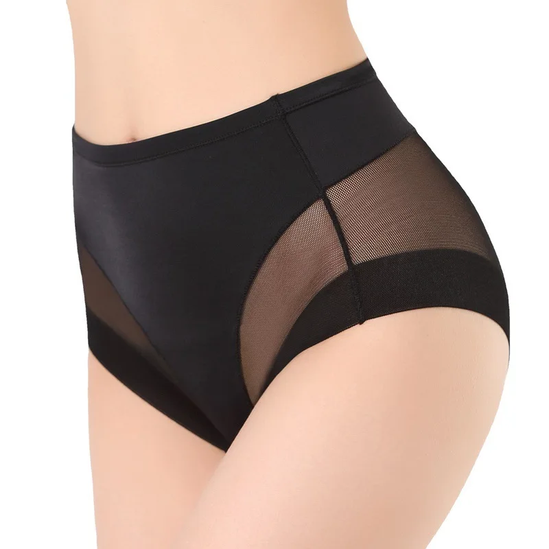 Mid-waist women's briefs transparent mesh briefs waist tuck-in comfortable no-mark high-elastic women's underwear