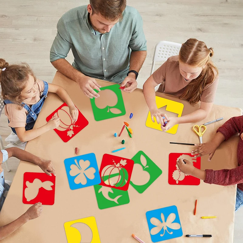 6pcs Cartoon Pattern Drawing Stencils for DIY Crafts